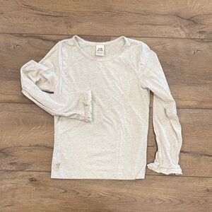 Wildflowers Long-Sleeve Ruffle Tee - Light Cream